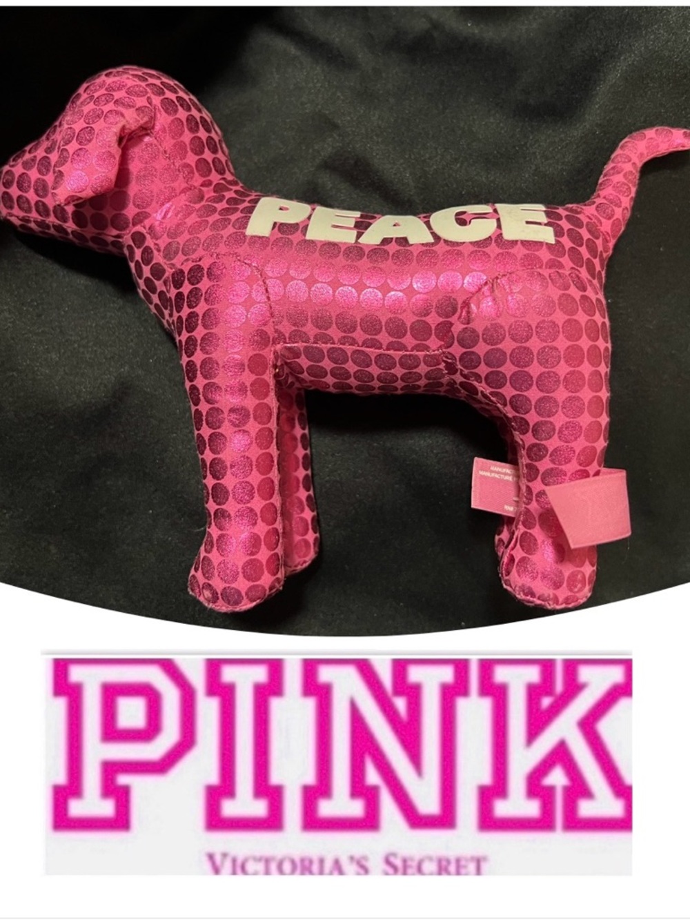 Victoria Secret PINK PEACE Sparkle And Shine Metallic Dog